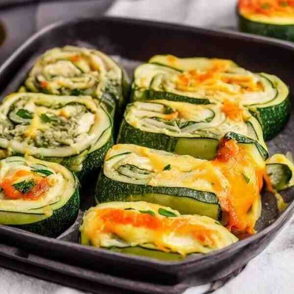 Кабачковые рулеты с курицей и сыром